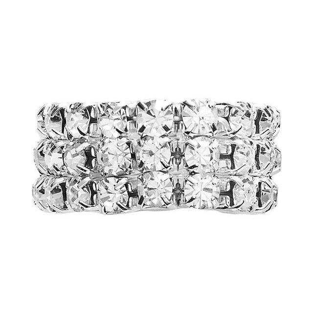 Vieste Silver Tone Simulated Crystal Stretch Ring, Womens, Clear Product Image