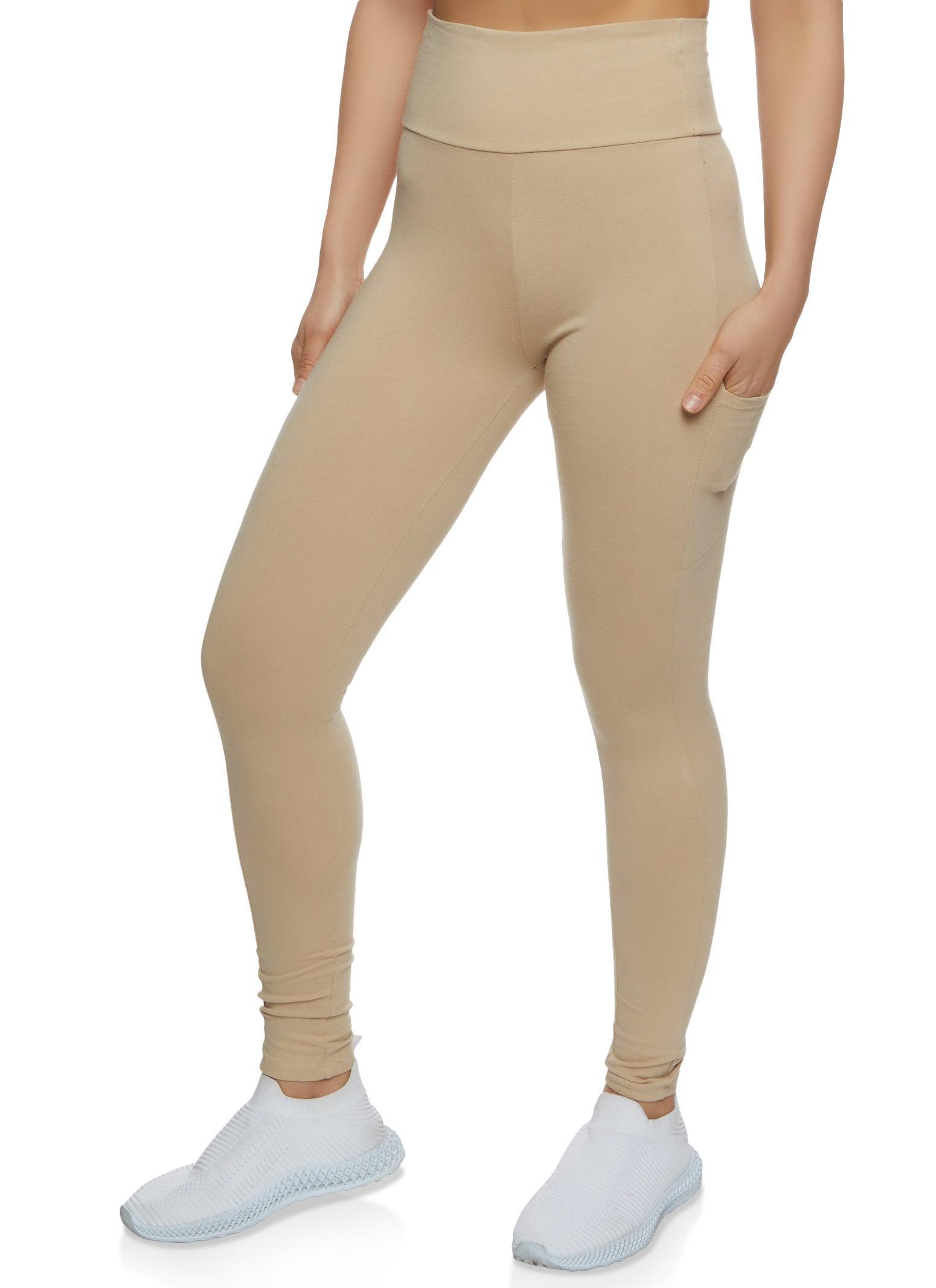 Womens High Waist Cropped Pocket Leggings Product Image