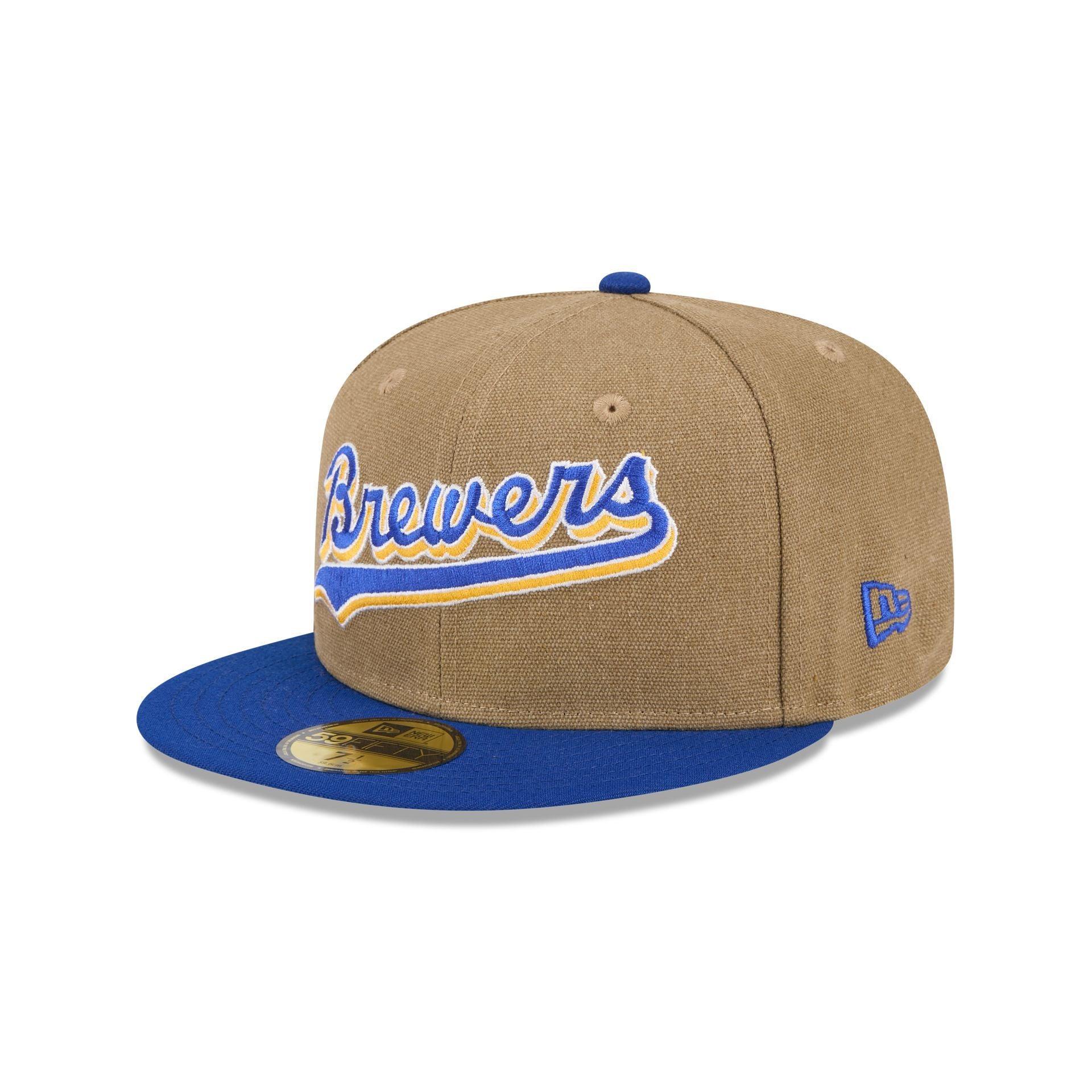 Milwaukee Brewers Canvas Crown 59FIFTY Fitted Hat Male Product Image