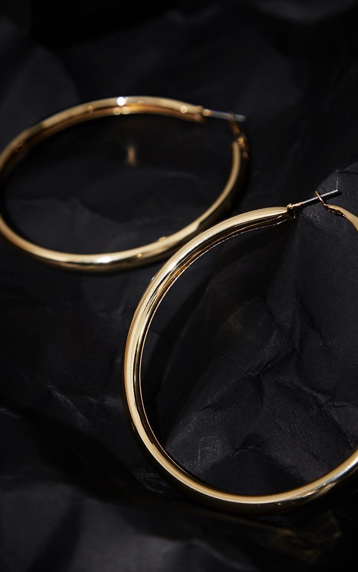 Real Gold Plated Large Thick Hoop Earrings Product Image