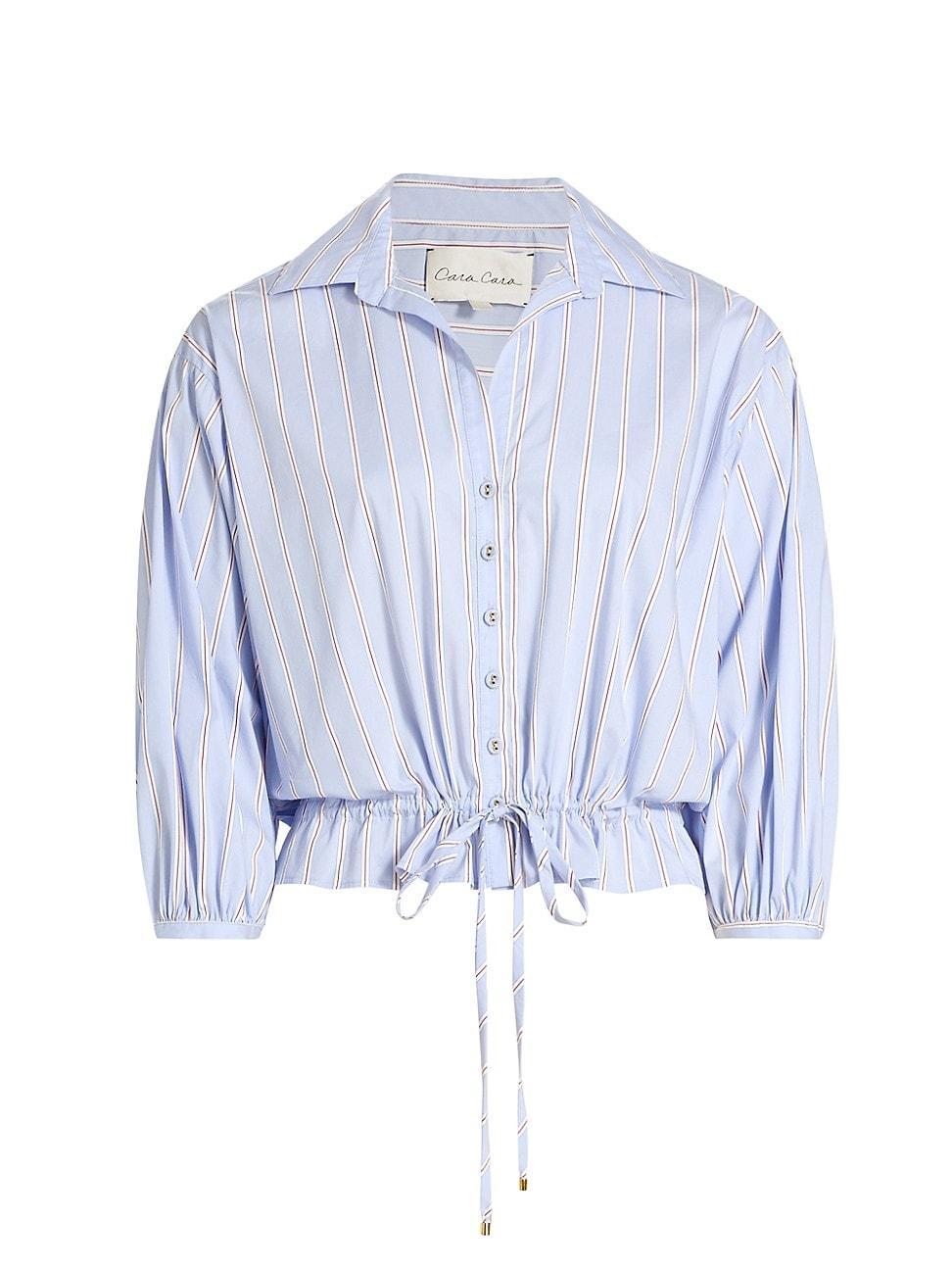 Womens Hutton Striped Cotton Poplin Top Product Image