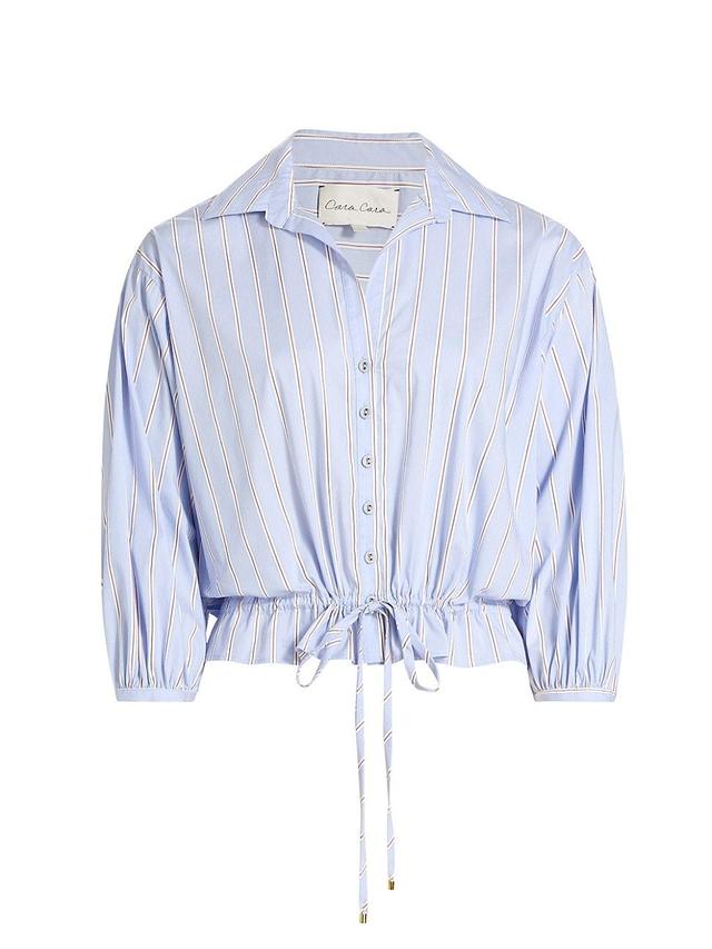 Womens Hutton Striped Cotton Poplin Top Product Image