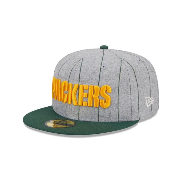 Green Bay Packers Heather Pinstripe 59FIFTY Fitted Hat Male Product Image