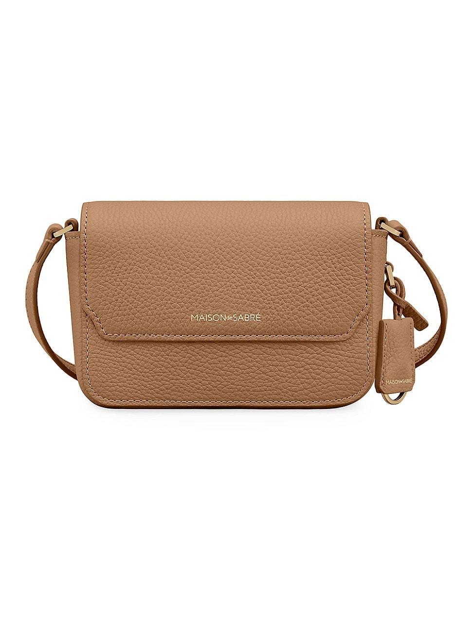 Womens Micro Leather Flap Bag Product Image