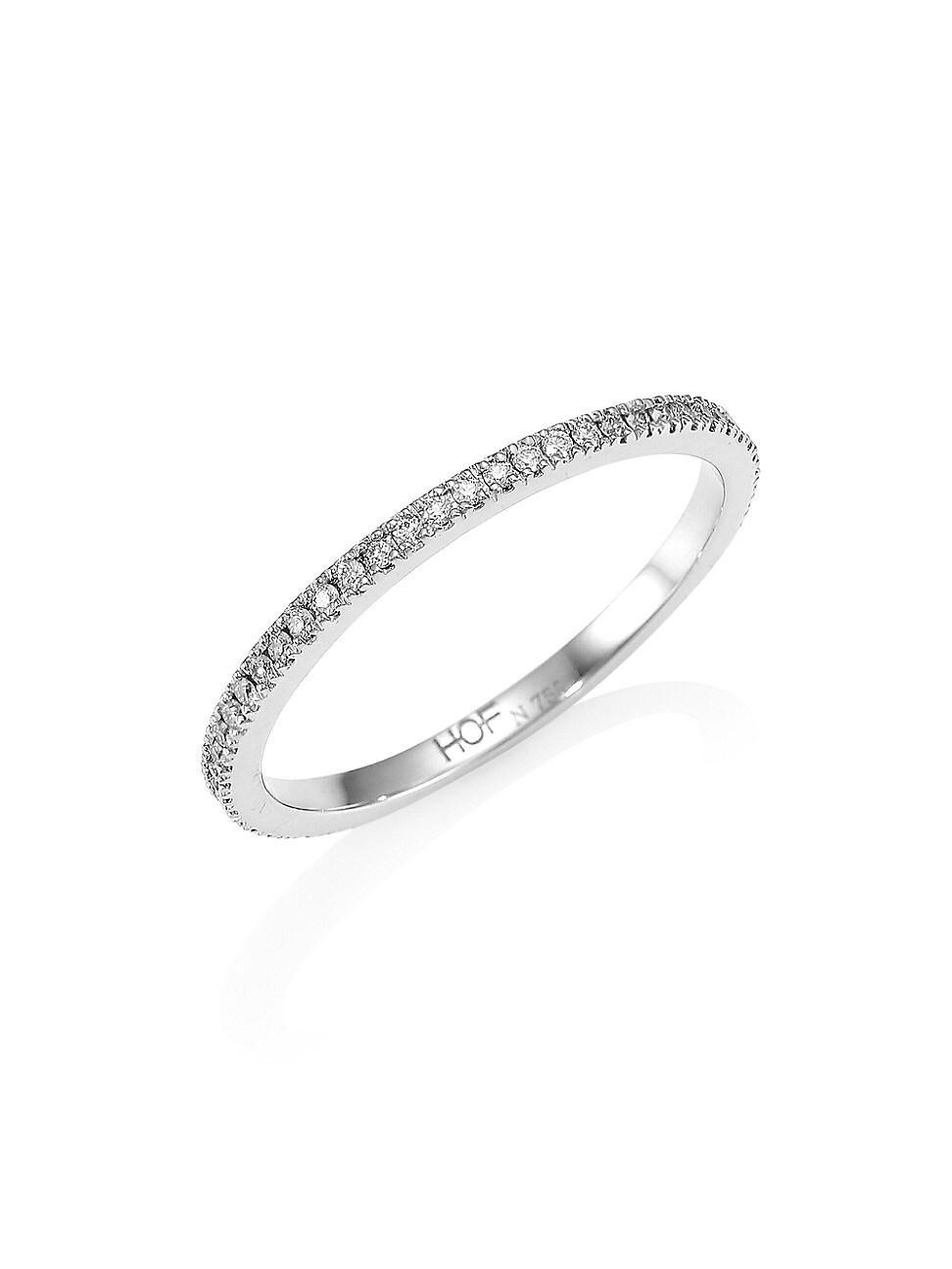 Womens HOF Classic 18K White Gold & Diamond Prong-Set Ring Product Image