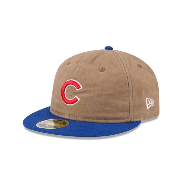 Chicago Cubs Wax Canvas Retro Crown 59FIFTY Fitted Hat Male Product Image