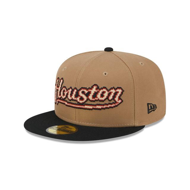 Houston Astros Classic 8-Bit Wordmark 59FIFTY Fitted Hat Male Product Image