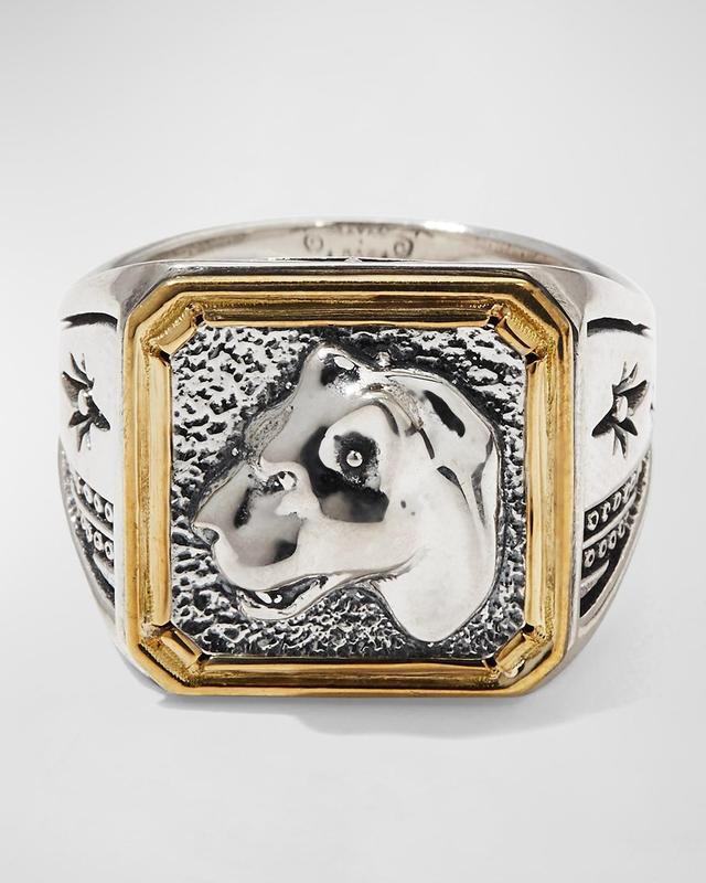 Mens Orion Panther Sterling Silver & Bronze Ring Product Image