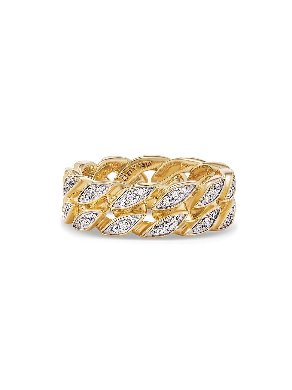 Mens Curb Chain Band Ring in 18K Yellow Gold Product Image