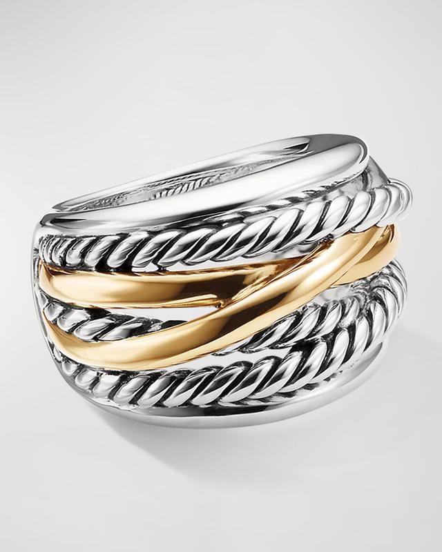 Crossover Ring in Silver with 14K Gold, 17mm Product Image