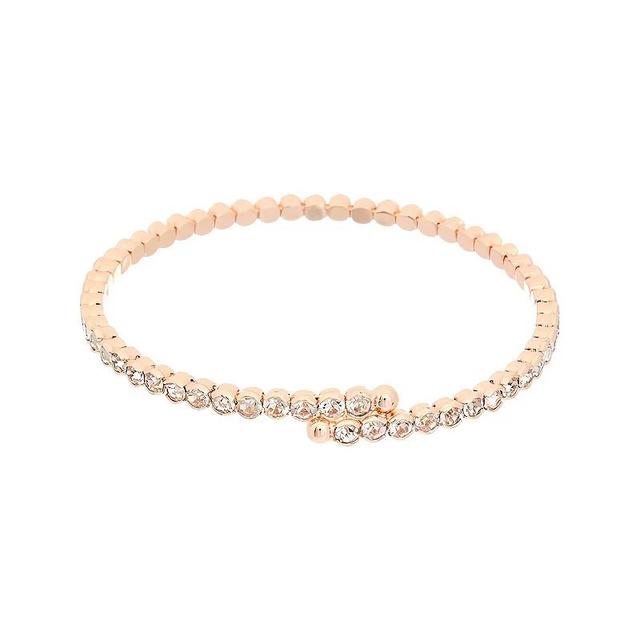 Juvell 18k Gold Plated Cubic Zirconia Bangle Bracelet, Womens, Pink Product Image