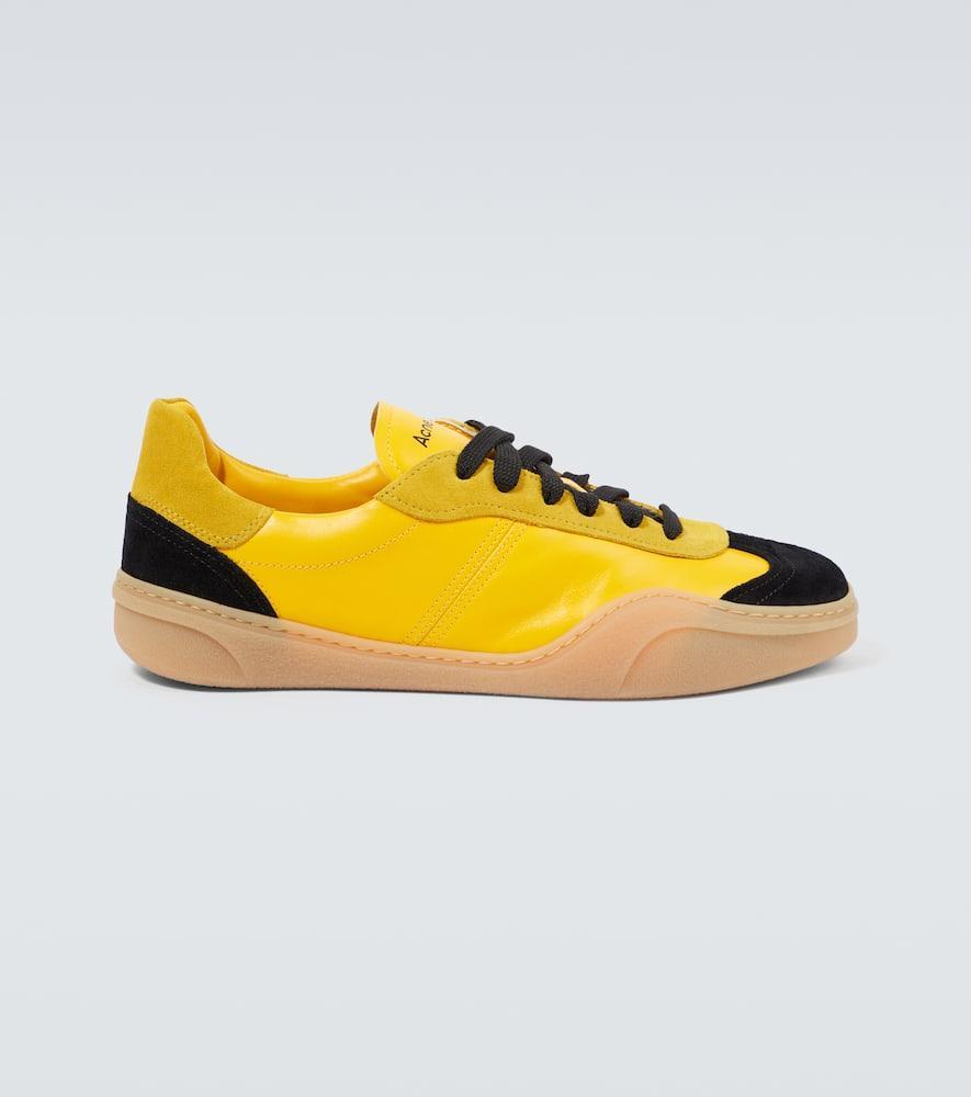 Leather Low-top Sneakers In Yellow Product Image