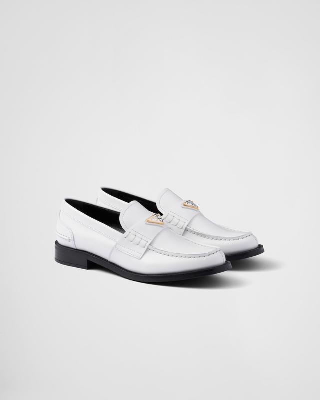 Brushed leather loafers Product Image