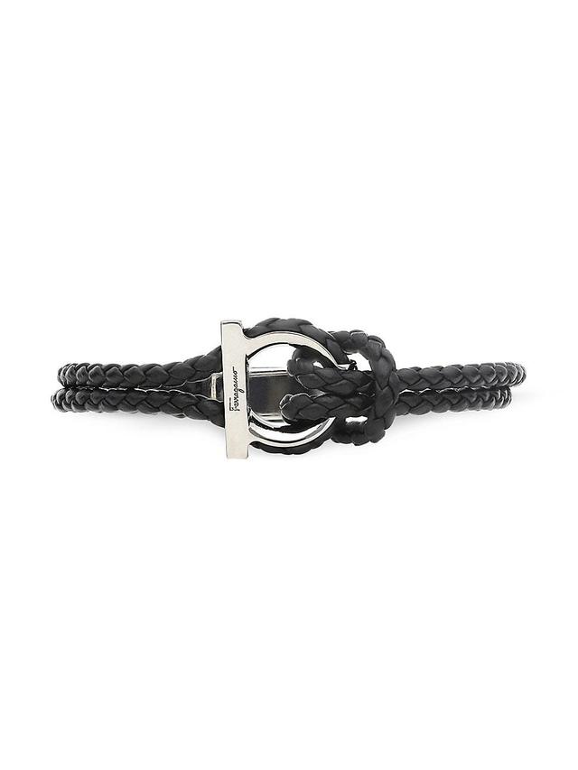 Salvatore Ferragamo Braided Leather Bracelet Product Image