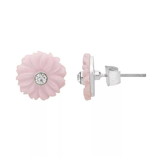 LC Lauren Conrad Enamel Flower Stud Earrings, Womens, Purple Product Image