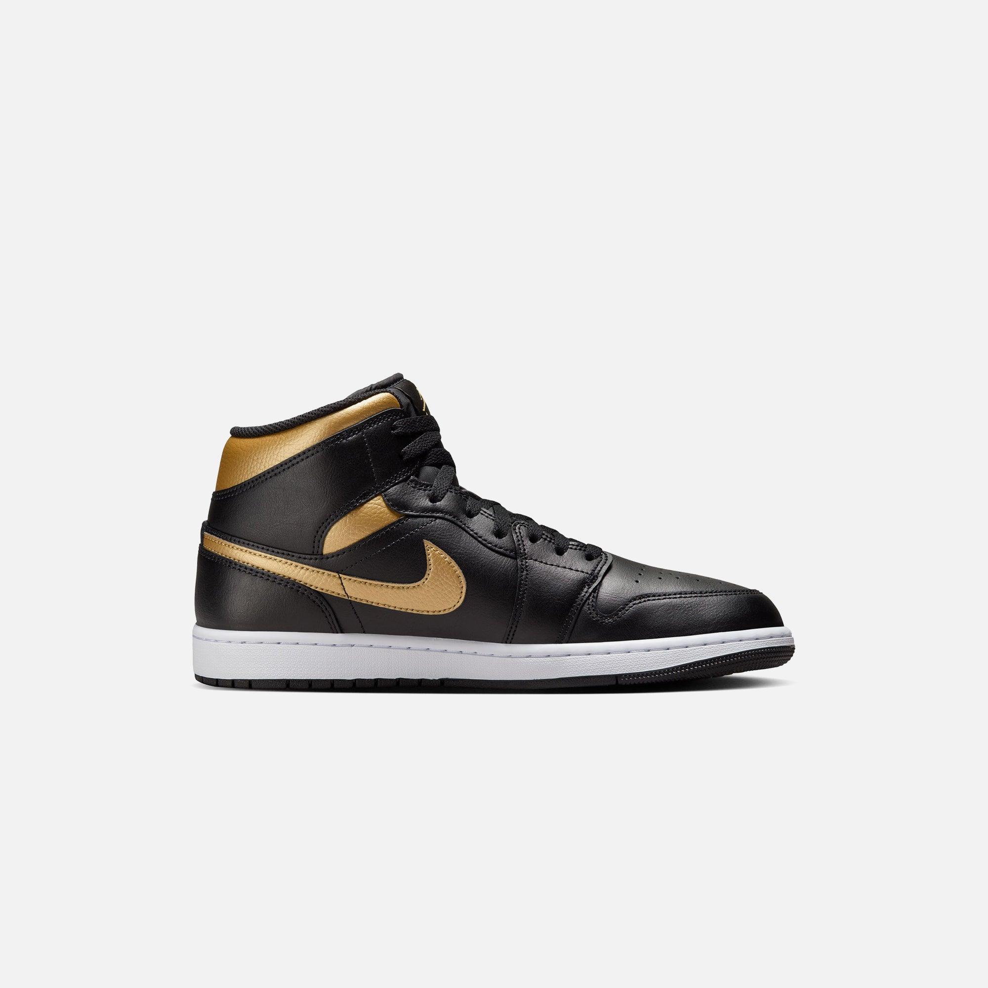 Jordan Air Jordan 1 Mid - Black / Metallic Gold / White Male Product Image