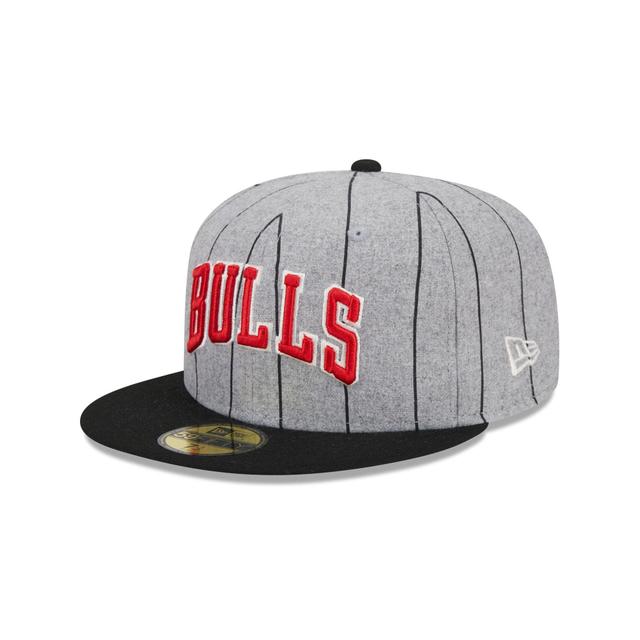 Chicago Bulls Heather Pinstripe 59FIFTY Fitted Hat Male Product Image