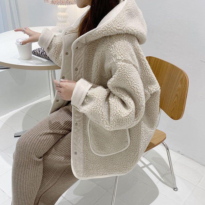 Long Sleeve Hooded Teddy Coat Product Image