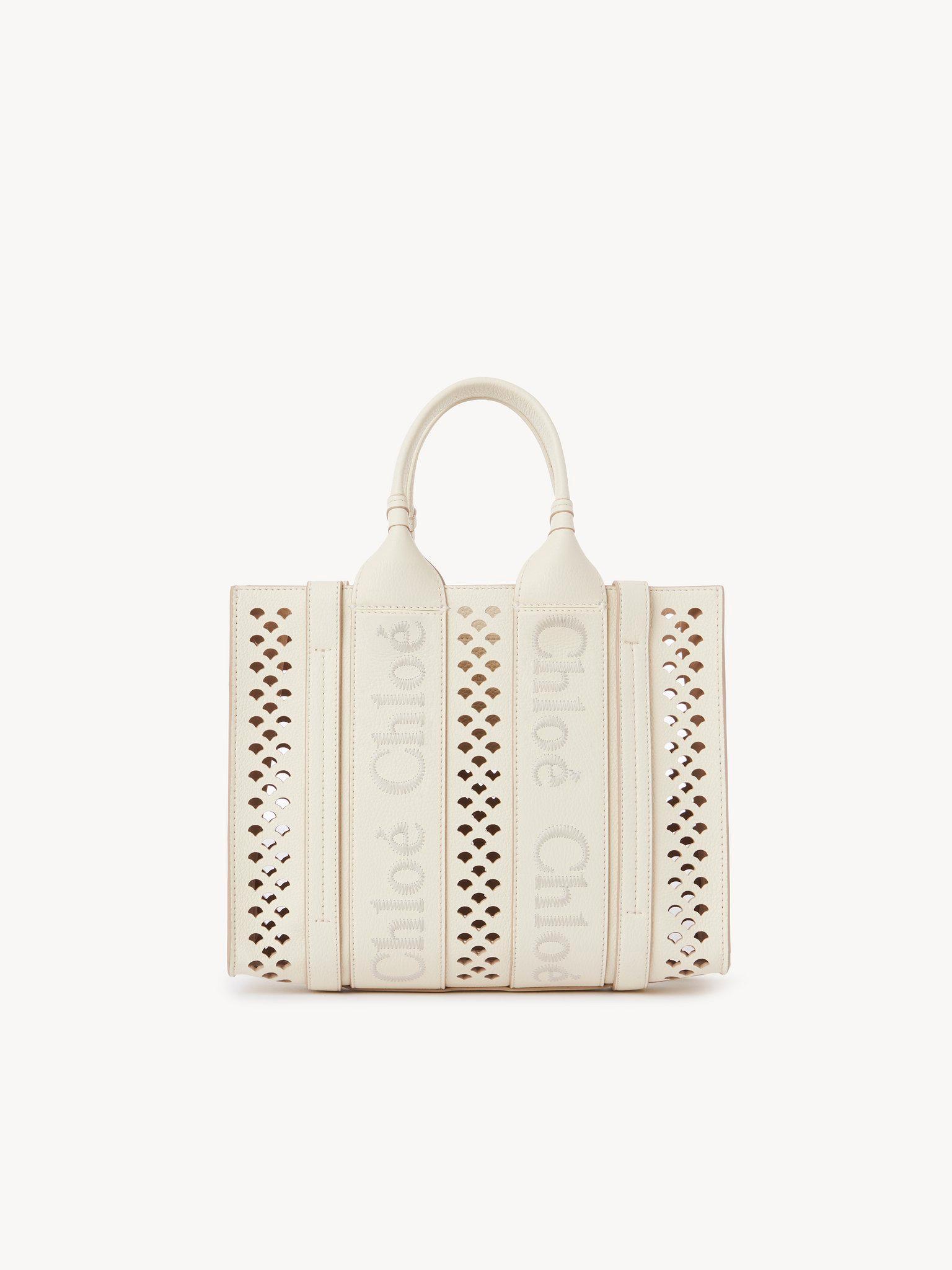 Small Woody tote bag in grained leather Product Image