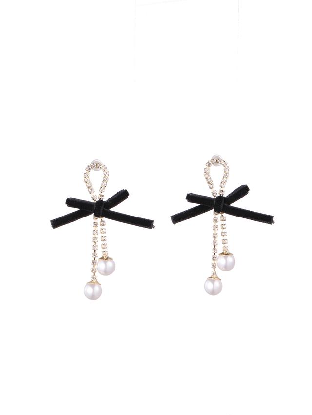 Faux Pearl & Bowknot Earrings Product Image