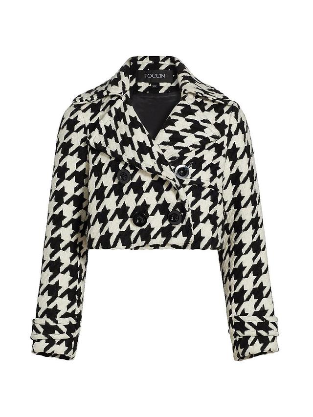 Womens Ally Houndstooth Double-Breasted Jacket Product Image