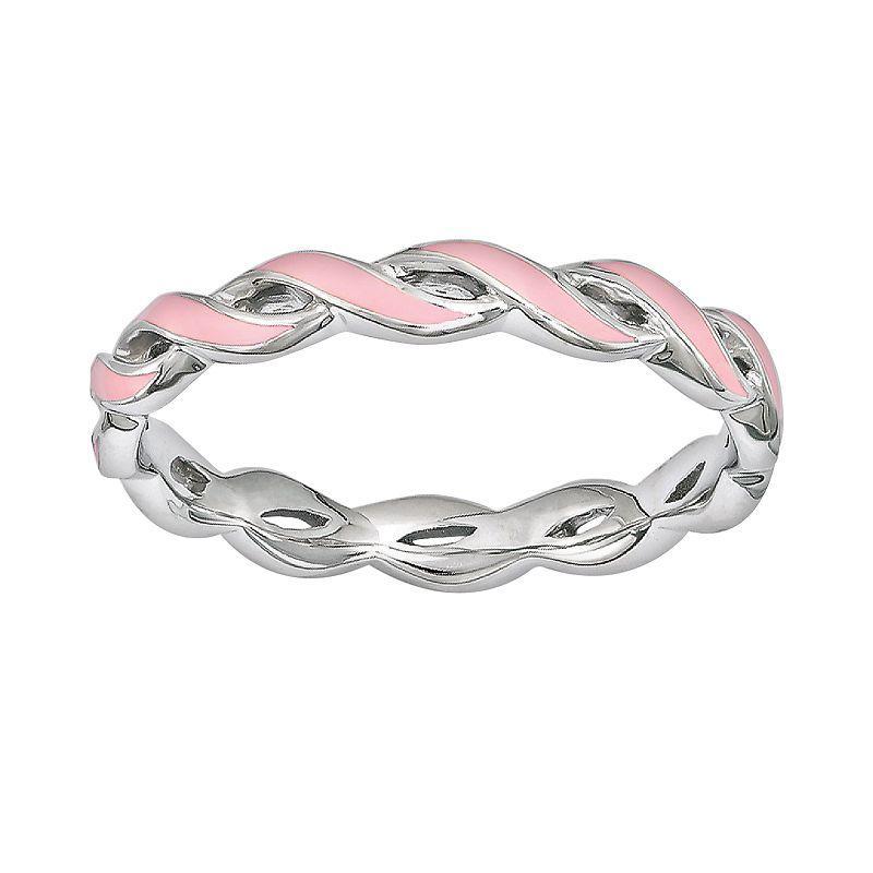 Stacks & Stones Sterling Silver Stack Ring, Womens Pink Product Image