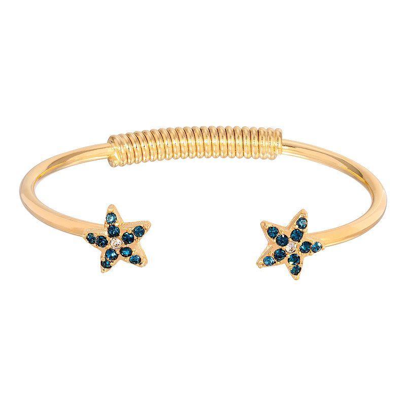 2028 Gold-Tone Crystal Dark Blue Star Spring Bracelet Product Image