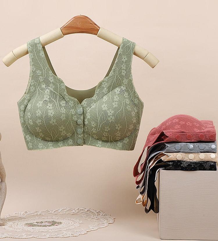 Front Closure Wireless Lace Bra Product Image