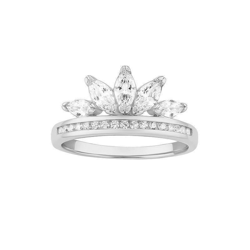 PRIMROSE Sterling Silver Cubic Zirconia Band Ring, Womens Product Image