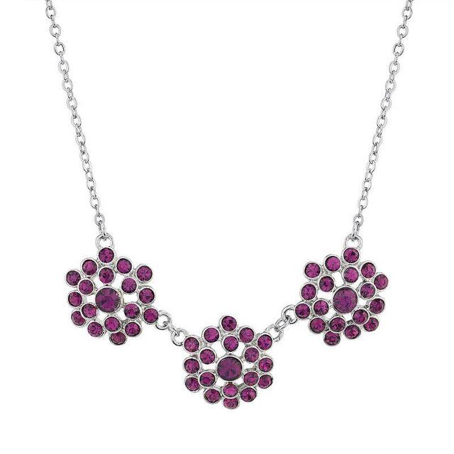 1928 Silver-Tone Amethyst Collar Necklace, Womens, Purple Product Image