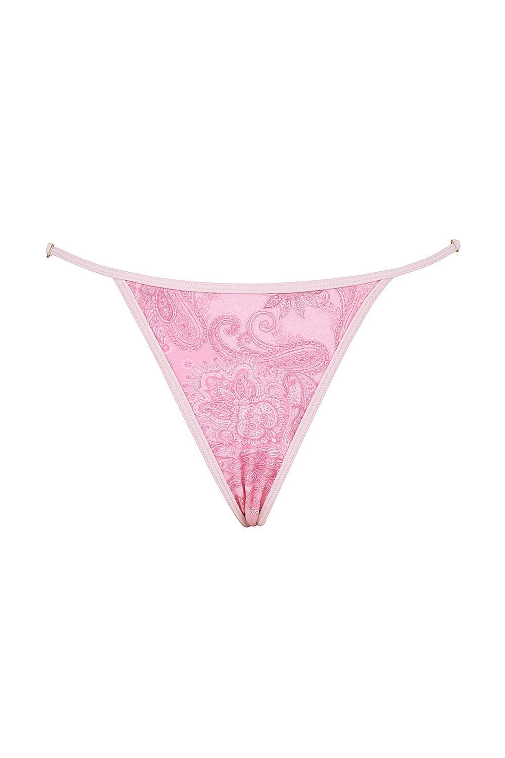 Cote DAzur Pink Paisley Thong Bikini Bottom Product Image