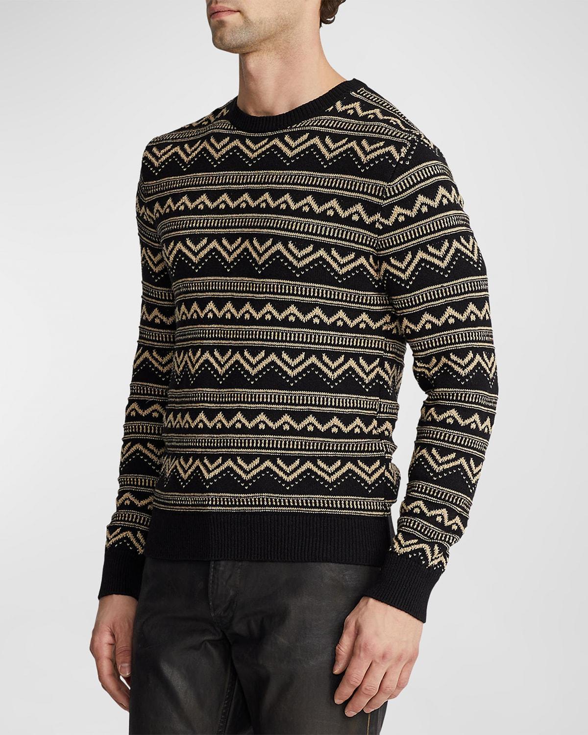 Mens Silk-Cashmere Patterned Sweater Product Image