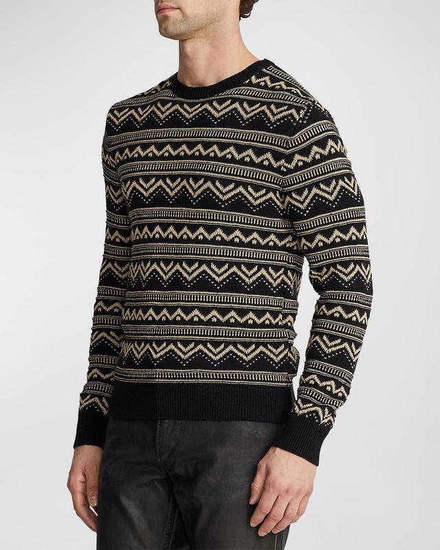 Mens Jacquard Silk & Cashmere-Blend Sweater Product Image