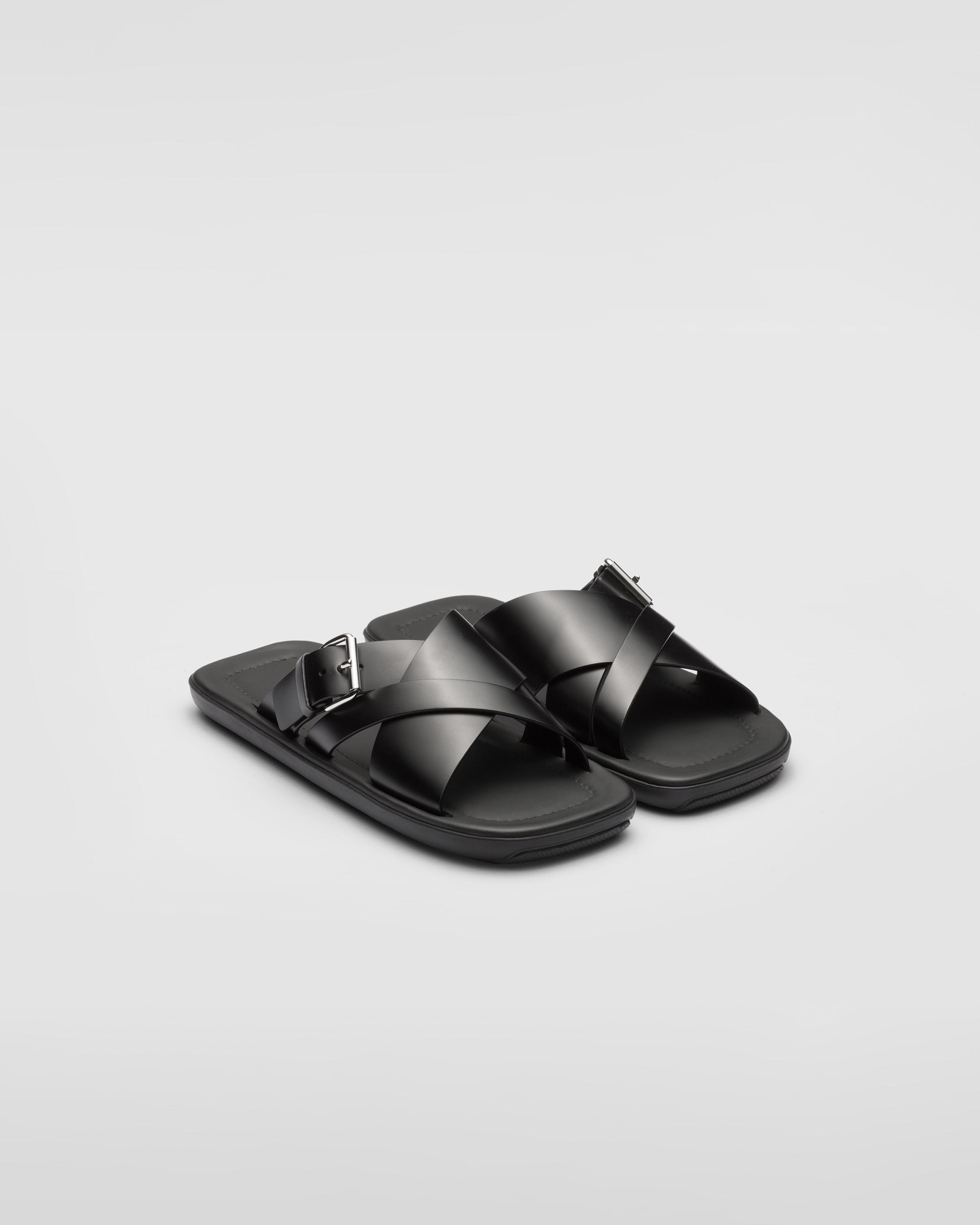 Brushed leather slides Product Image