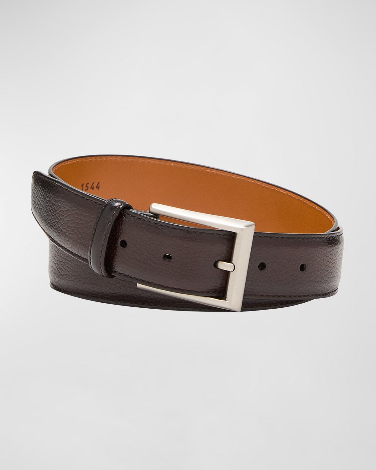 Mens Pebbled Leather Belt Product Image