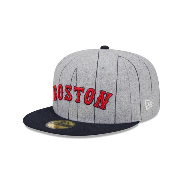 Boston Red Sox Heather Pinstripe 59FIFTY Fitted Hat Male Product Image