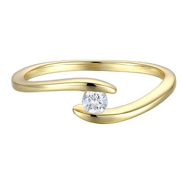 Stella Valentino 14k Yellow Gold Plated with .10 Carat T.W. Lab-Created Moissanite Engagement Ring, Womens Gold Tone Product Image