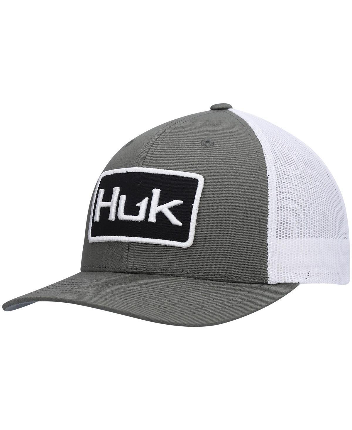 Mens Huk Olive Solid Trucker Snapback Hat Product Image