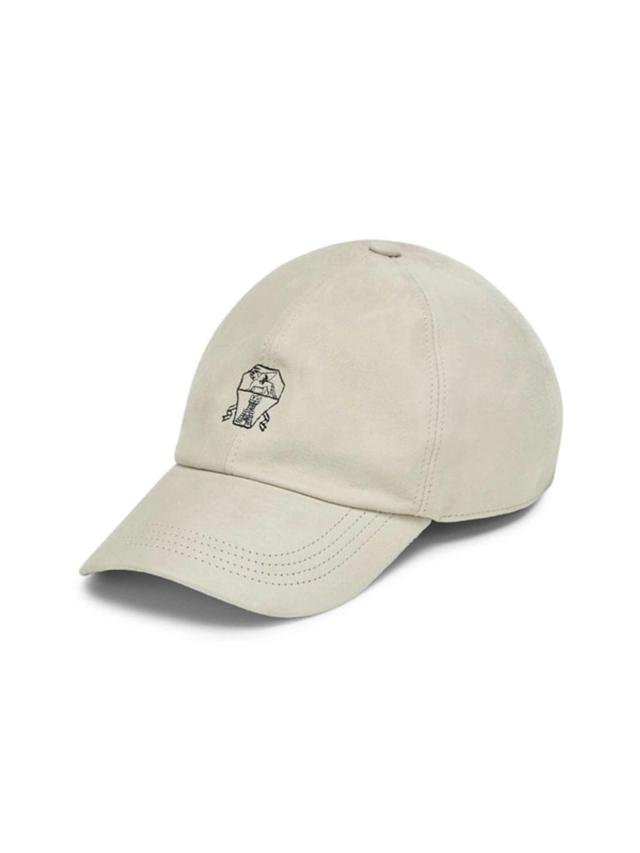 Suede Baseball Cap In Off White Product Image