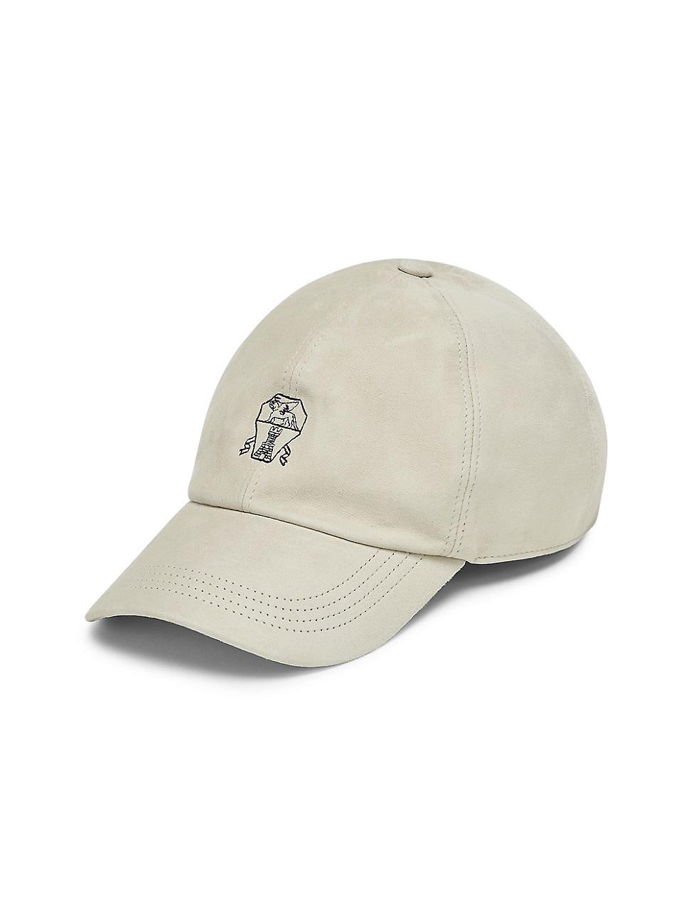 Mens Lightweight Suede Baseball Cap with Embroidered Logo Product Image