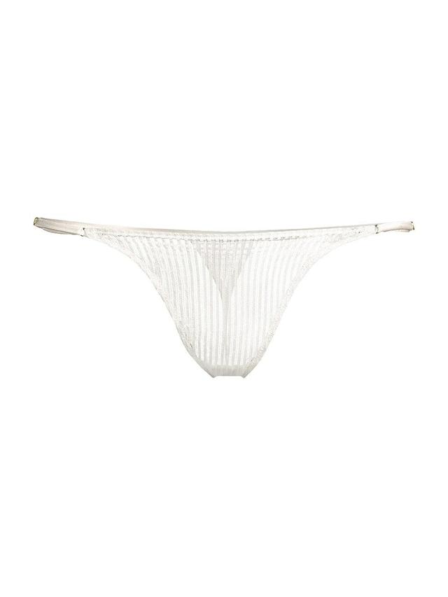 Womens Sheer Striped G-String Thong Product Image