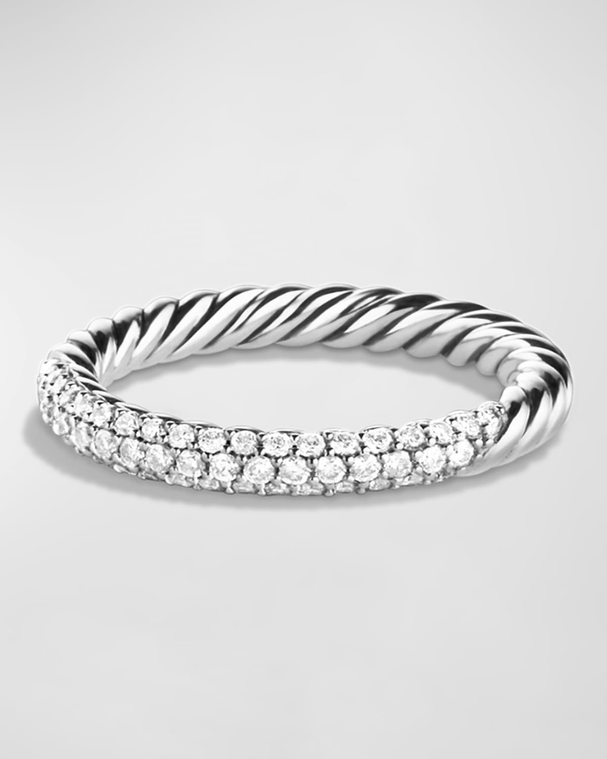 Womens Petite Pav Stack Ring with Diamonds Product Image