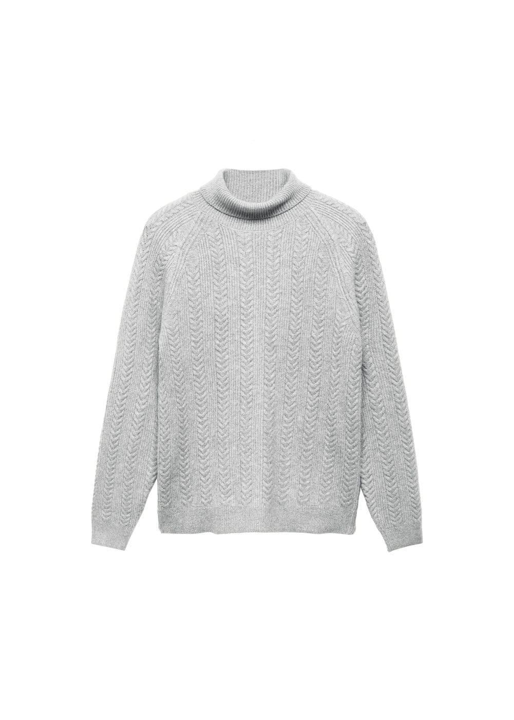 MANGO MAN - Twisted turtleneck sweater light heather greyMen Product Image