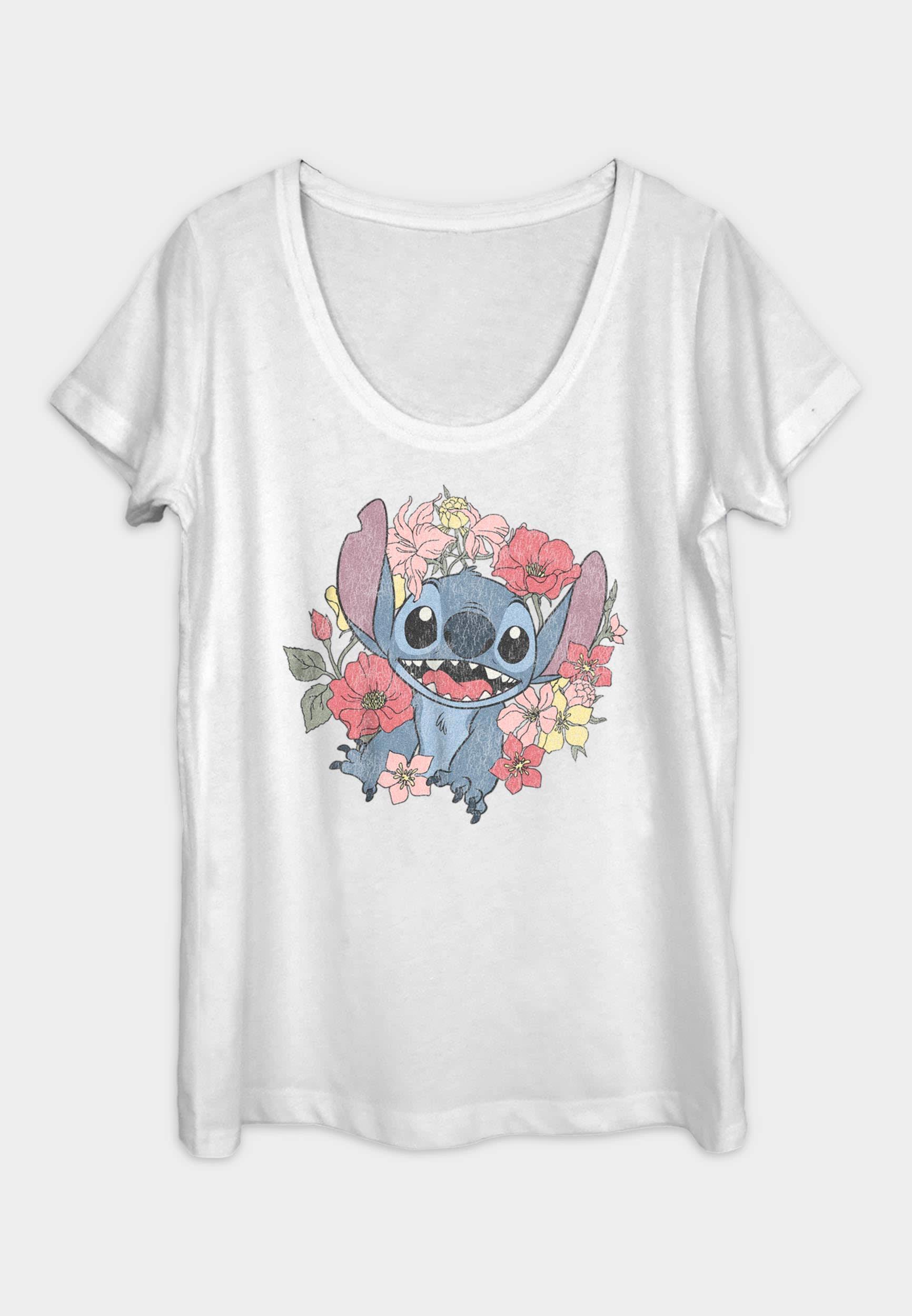 Fifth Sun Lilo and Stitch Floral Stitch Graphic Tee Product Image