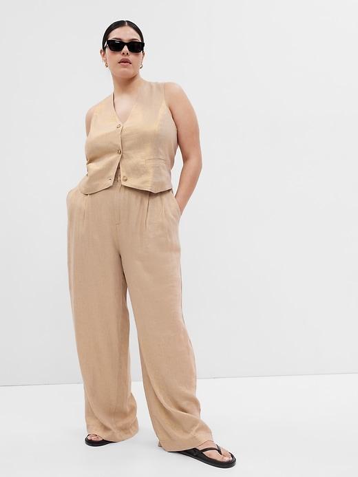 Linen-Cotton Pleated Pants Product Image