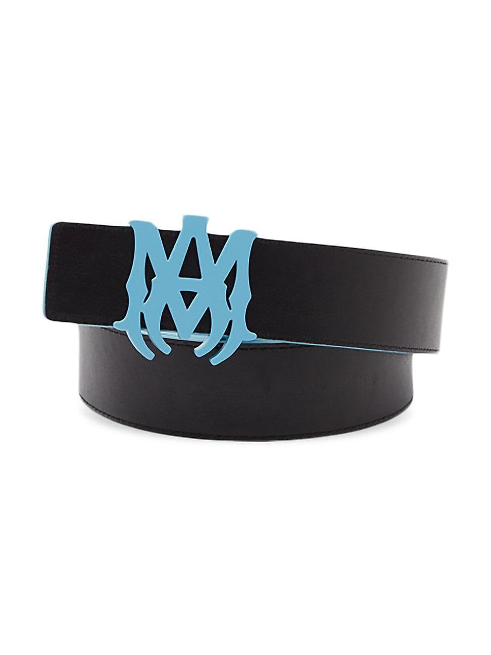 Mens MA Buckle Leather Reversible Belt Product Image