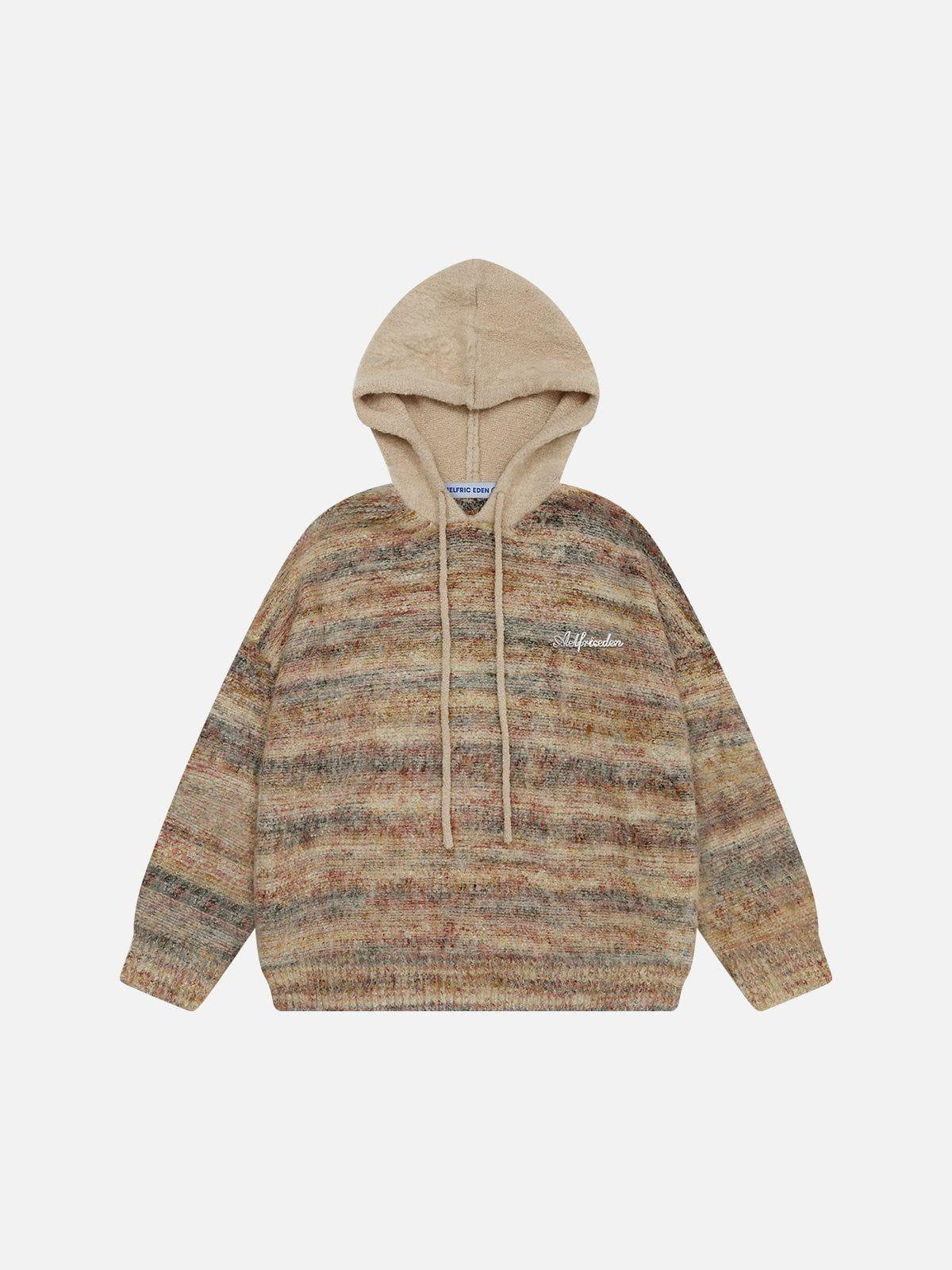 Aelfric Eden Gradient Stripe Knit Hoodie Product Image