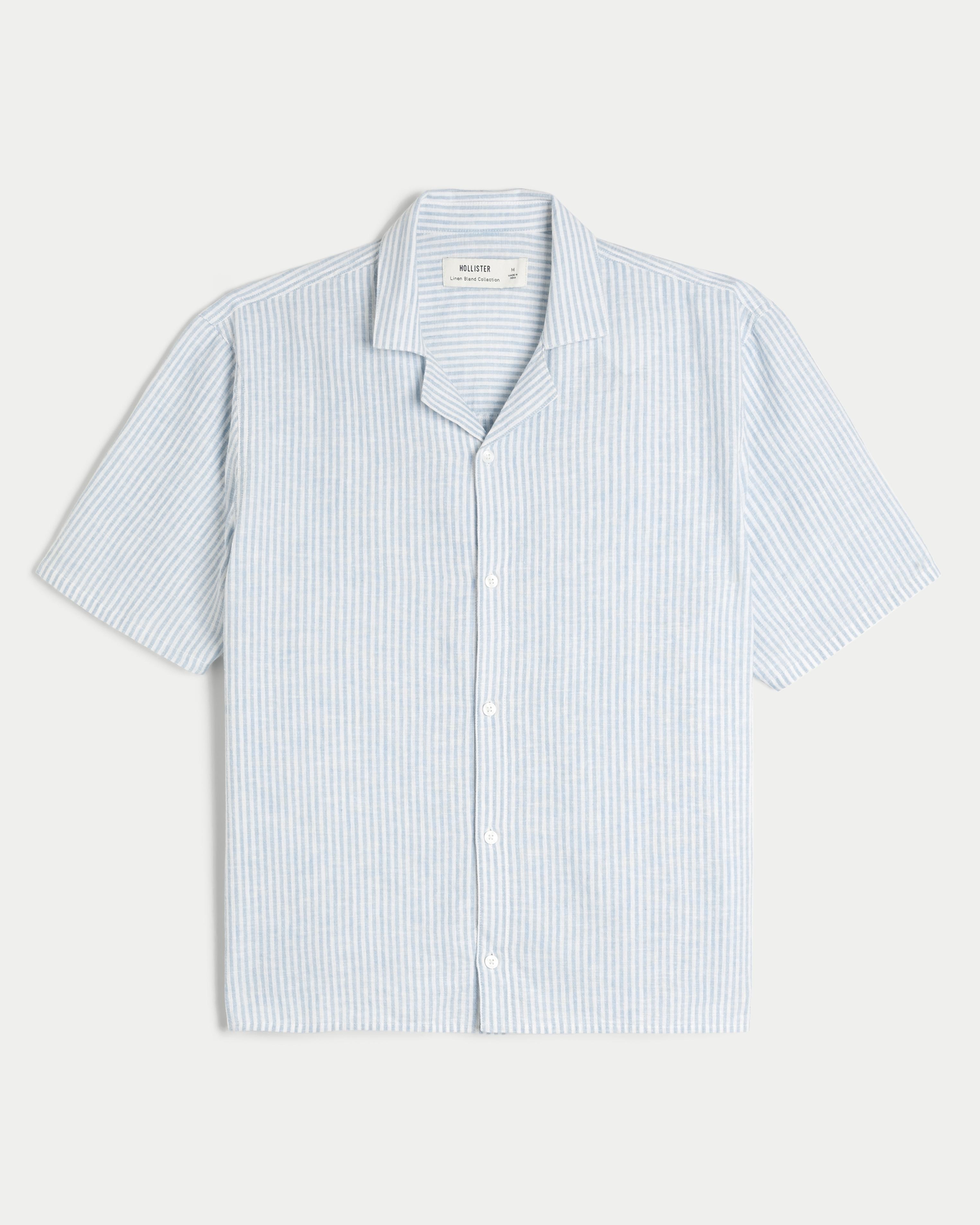 Short-Sleeve Linen-Blend Shirt Product Image