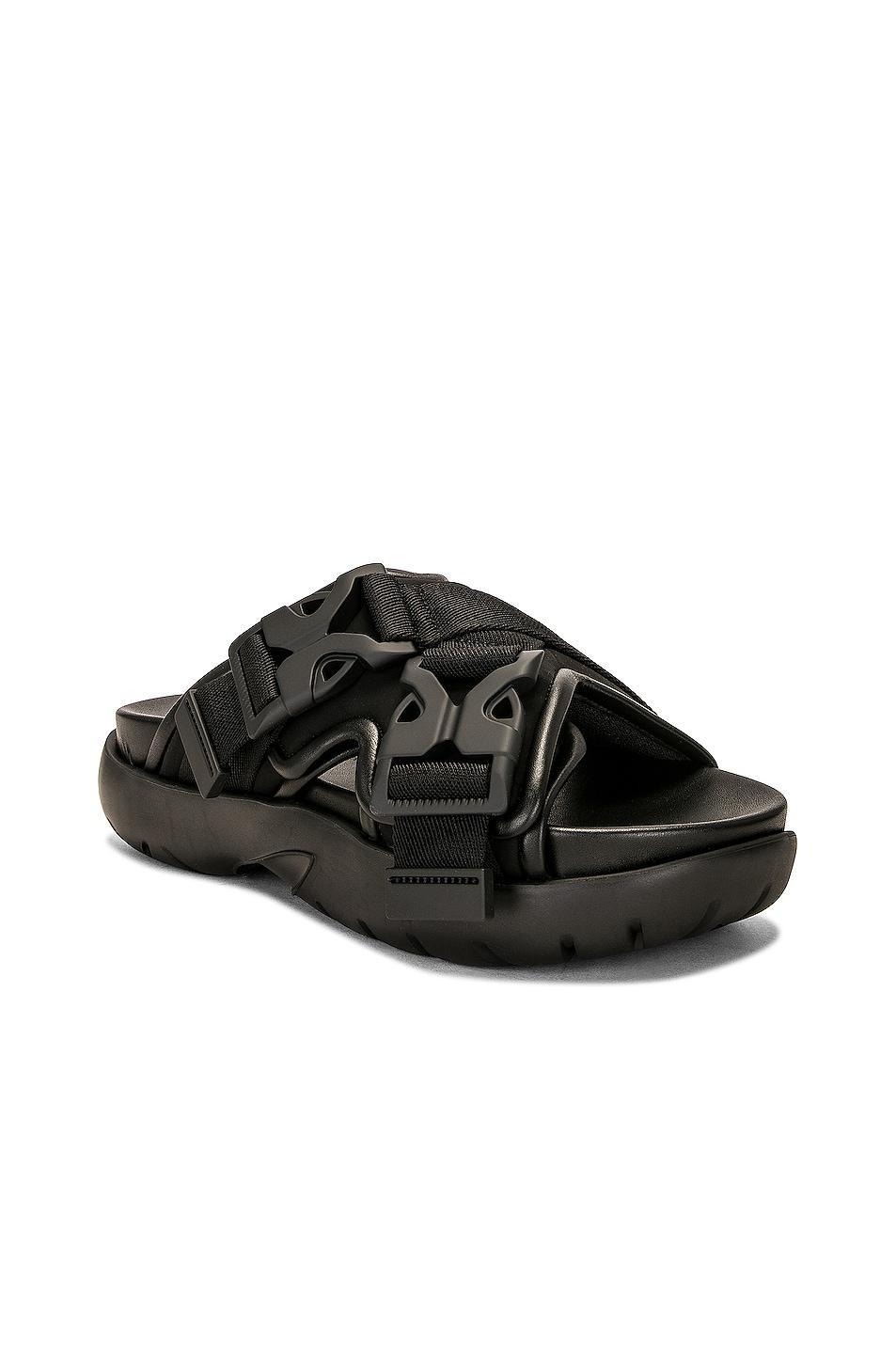 Bottega Veneta - Nylon Slide Sandals - Black - IT 41 - Moda Operandi Product Image