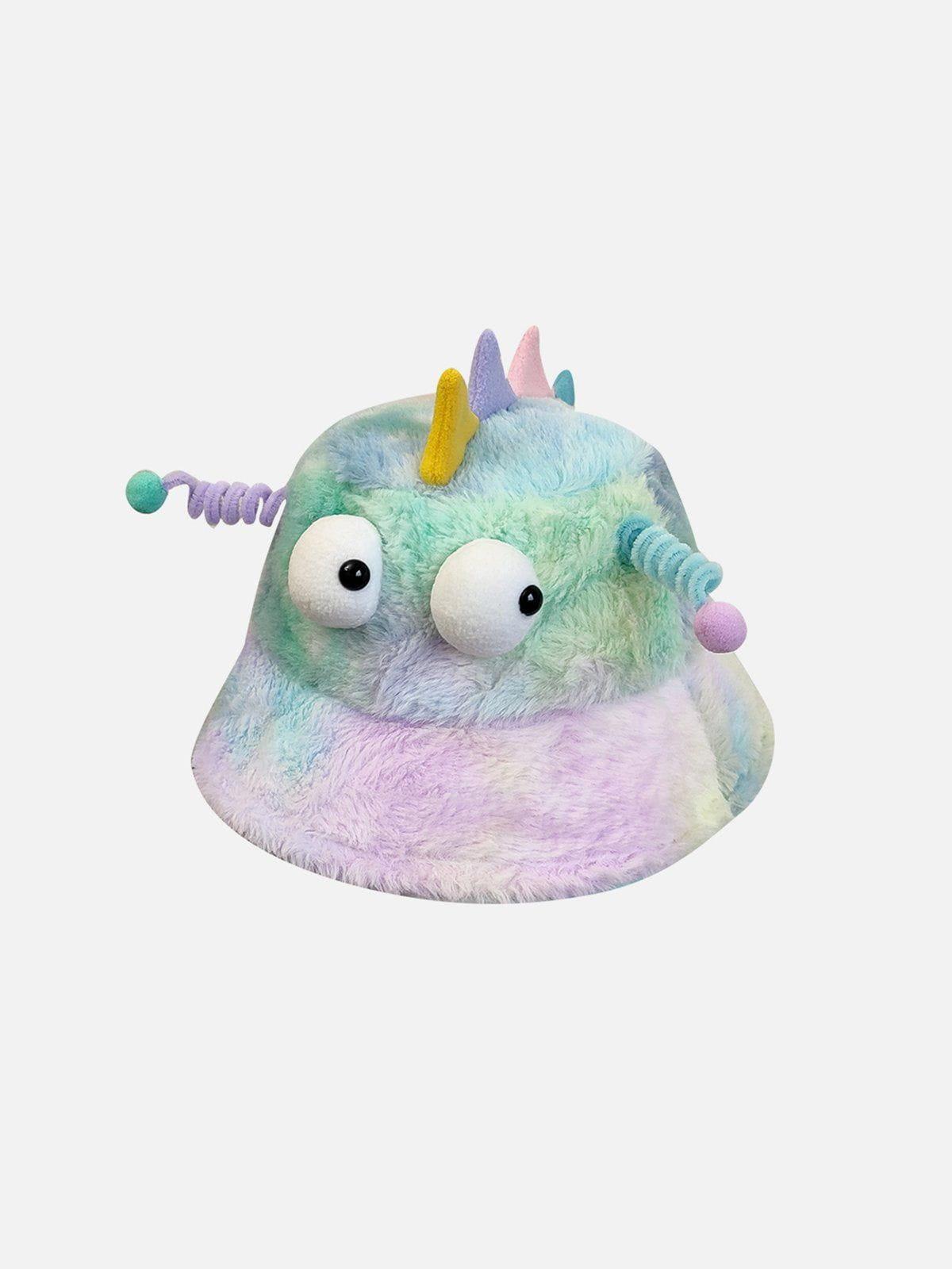 Tie Dye Gradient Plush Cartoon Hat Product Image